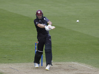 Somerset's Sean Dickson is pulling the ball to leg during the Metro Bank One Day Cup match between Durham County Cricket Club and Somerset a...