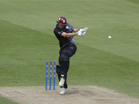 Somerset's Sean Dickson is pulling the ball to leg during the Metro Bank One Day Cup match between Durham County Cricket Club and Somerset a...