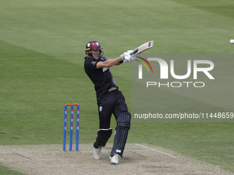 Somerset's Kasey Aldridge is pulling the ball to leg during the Metro Bank One Day Cup match between Durham County Cricket Club and Somerset...