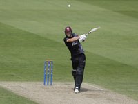 Somerset's Kasey Aldridge is hitting the ball down the ground during the Metro Bank One Day Cup match between Durham County Cricket Club and...