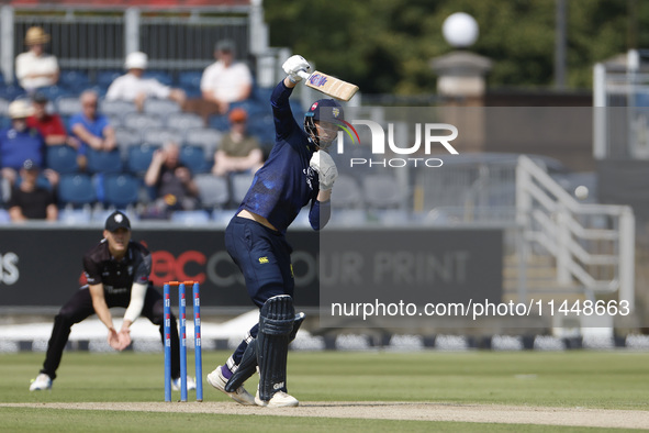 Durham's Ben McKinney is batting during the Metro Bank One Day Cup match between Durham County Cricket Club and Somerset at the Seat Unique...