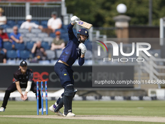 Durham's Ben McKinney is batting during the Metro Bank One Day Cup match between Durham County Cricket Club and Somerset at the Seat Unique...