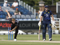 Somerset's Alfie Ogborne is bowling during the Metro Bank One Day Cup match between Durham County Cricket Club and Somerset at the Seat Uniq...