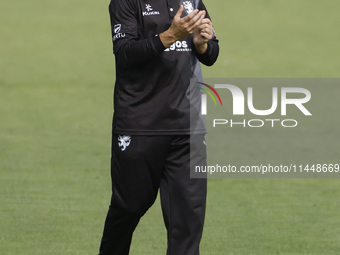 Jack Leach of Somerset is playing during the Metro Bank One Day Cup match between Durham County Cricket Club and Somerset at the Seat Unique...