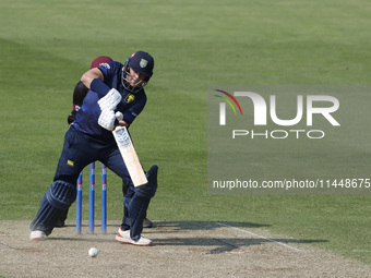 Scott Borthwick is batting during the Metro Bank One Day Cup match between Durham County Cricket Club and Somerset at the Seat Unique Rivers...