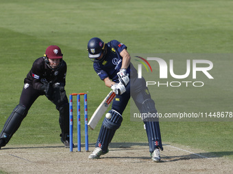 Haydon Mustard is batting during the Metro Bank One Day Cup match between Durham County Cricket Club and Somerset at the Seat Unique Riversi...