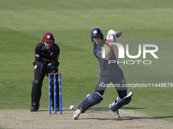 Haydon Mustard is batting during the Metro Bank One Day Cup match between Durham County Cricket Club and Somerset at the Seat Unique Riversi...