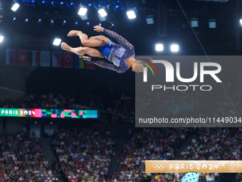 Simone Biles of Team United States competes on the balance beam during the Artistic Gymnastics Women's All-Around Final on day six of the Ol...