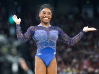 Simone Biles of Team United States competes on the balance beam during the Artistic Gymnastics Women's All-Around Final on day six of the Ol...