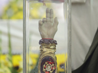 People are viewing the relics of Saint Jude Thaddeus at the Church of San Hipolito in Mexico City, Mexico, on August 1, 2024 where dozens of...