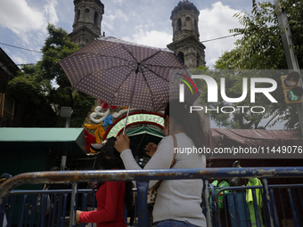 Dozens of people are attending the Church of San Hipolito in Mexico City, Mexico, on August 1, 2024 to see the relics of Saint Jude Thaddeus...