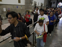 Dozens of people are attending the Church of San Hipolito in Mexico City, Mexico, on August 1, 2024 to see the relics of Saint Jude Thaddeus...