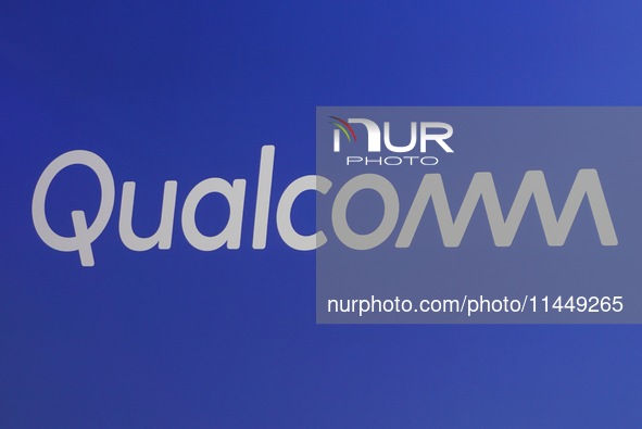 A photo is showing the Qualcomm booth at the 2023 CIIE in Shanghai, China, on November 6, 2023. 