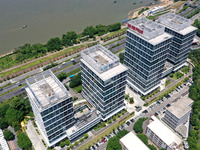 A photo is showing a corner of Cangshan Intelligent Industrial Park in Fuzhou, China, on August 1, 2024. (