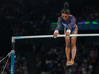 Simone Biles of United States performing on the Uneven Bars during  the Artistic Gymnastics Women's All-Around Final on day six of the Olymp...