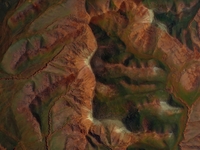 Colorful mountains are being seen on the 147 county road in Changji Hui Autonomous Prefecture, Xinjiang province, China, on July 25, 2024. (