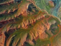 Colorful mountains are being seen on the 147 county road in Changji Hui Autonomous Prefecture, Xinjiang province, China, on July 25, 2024. (