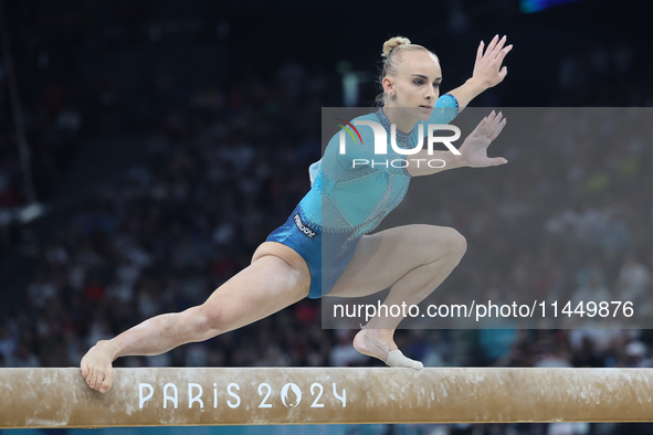  Alice D'Amato of Team Italy competes on the balance beam during the Artistic Gymnastics Women's All-Around Final on day six of the Olympic...