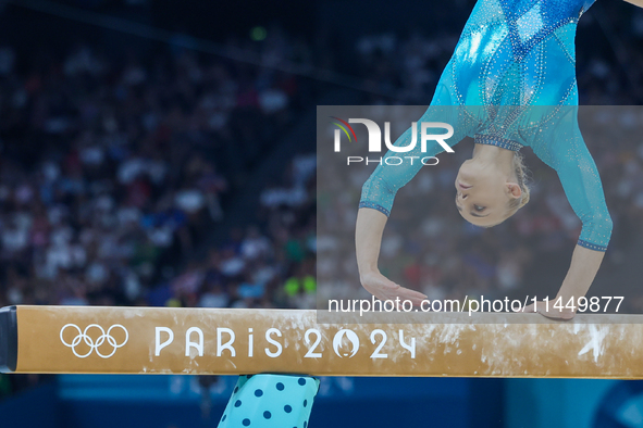  Alice D'Amato of Team Italy competes on the balance beam during the Artistic Gymnastics Women's All-Around Final on day six of the Olympic...