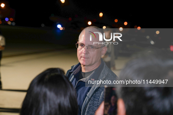 Freed prisoner Paul Whelan after arriving at Joint Base Andrews on August 1, 2024 at Joint Base Andrews, Maryland. The release, negotiated a...