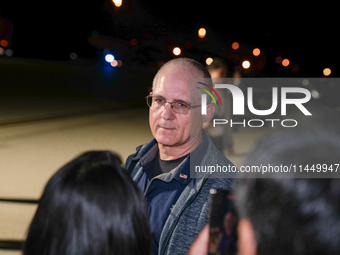 Freed prisoner Paul Whelan after arriving at Joint Base Andrews on August 1, 2024 at Joint Base Andrews, Maryland. The release, negotiated a...