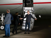 Freed prisoner Evan Gershkovich walks off a plane after arriving at Joint Base Andrews on August 1, 2024 at Joint Base Andrews, Maryland. Th...