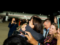 Freed prisoner Evan Gershkovich walks off a plane after he arrived at Joint Base Andrews on August 1, 2024 at Joint Base Andrews, Maryland....