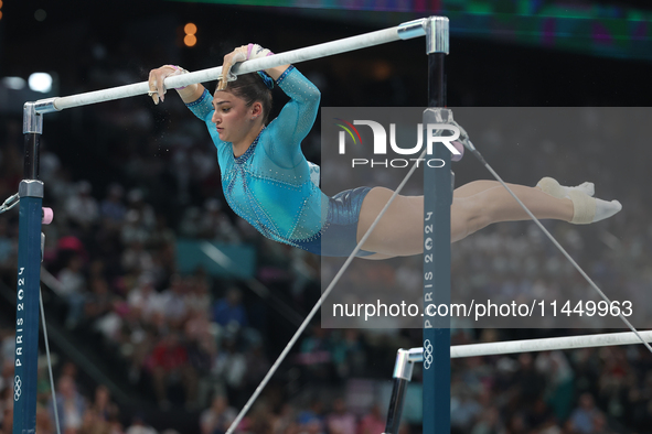 Manila Esposito of Italy performing on the Uneven Bars during  the Artistic Gymnastics Women's All-Around Final on day six of the Olympic Ga...