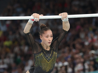 Kaylia Nemour of Algeria performing on the Uneven Bars during  the Artistic Gymnastics Women's All-Around Final on day six of the Olympic Ga...