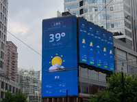 The temperature is displaying 39 Celsius in Shanghai, China, on August 2, 2024, as high temperatures are persisting for upcoming days in Sha...