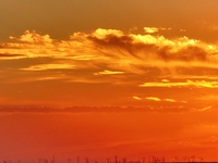 Colorful fire clouds are appearing on the Gobi Beach in Hami, Xinjiang province, China, on August 1, 2024. (