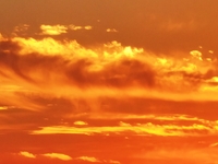 Colorful fire clouds are appearing on the Gobi Beach in Hami, Xinjiang province, China, on August 1, 2024. (