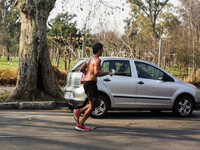 People are taking advantage of the weather to go out, exercise, and engage in outdoor activities. (