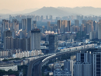 A bullet train is running in Jiujiang, China, on August 1, 2024. (