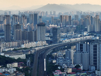 A bullet train is running in Jiujiang, China, on August 1, 2024. (