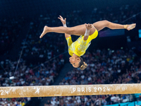 Rebeca Andrade of Team Brazil competes during the women's Artistic Gymnastics All-Around Final - on Balance Beam on Day 6 of the Olympic Gam...