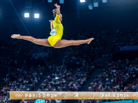 Rebeca Andrade of Team Brazil competes during the women's Artistic Gymnastics All-Around Final - on Balance Beam on Day 6 of the Olympic Gam...