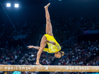 Rebeca Andrade of Team Brazil competes during the women's Artistic Gymnastics All-Around Final - on Balance Beam on Day 6 of the Olympic Gam...