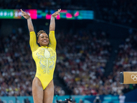 Rebeca Andrade of Team Brazil competes during the women's Artistic Gymnastics All-Around Final - on Balance Beam on Day 6 of the Olympic Gam...