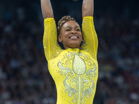 Rebeca Andrade of Team Brazil competes during the women's Artistic Gymnastics All-Around Final - on Balance Beam on Day 6 of the Olympic Gam...