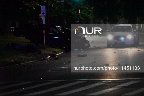 One person is dying and one person is being critically injured in a vehicle collision in Bronx, New York, United States, on August 3, 2024....