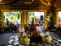 The Cireundeu Indigenous people are taking part in the Ngemban Taun traditional ceremony in Cireundeu Village, West Java, Indonesia, on Augu...