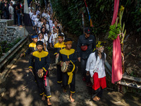 The Cireundeu Indigenous people are taking part in the Ngemban Taun traditional ceremony in Cireundeu Village, West Java, Indonesia, on Augu...