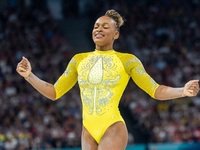 Rebeca Andrade of Team Brazil competes during the women's Artistic Gymnastics All-Around Final - on Balance Beam on Day 6 of the Olympic Gam...