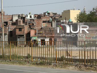 Houses are standing in Dhampur, Uttarakhand, India, on April 19, 2024. (