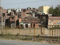 Houses are standing in Dhampur, Uttarakhand, India, on April 19, 2024. (