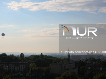 View of the city from the Krakus Mound in Krakow, Poland, on August 1, 2024. (