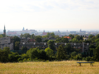 View of the city from the Krakus Mound in Krakow, Poland, on August 1, 2024. (