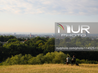 View of the city from the Krakus Mound in Krakow, Poland, on August 1, 2024. (