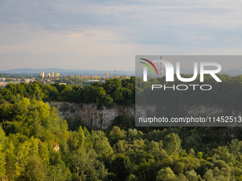 View of the city from the Krakus Mound in Krakow, Poland, on August 1, 2024. (